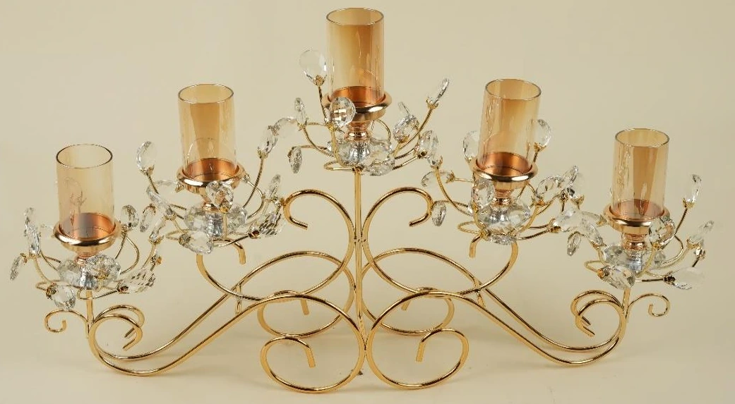Cylindrical Centerpiece Candle Stand With 5 Holders